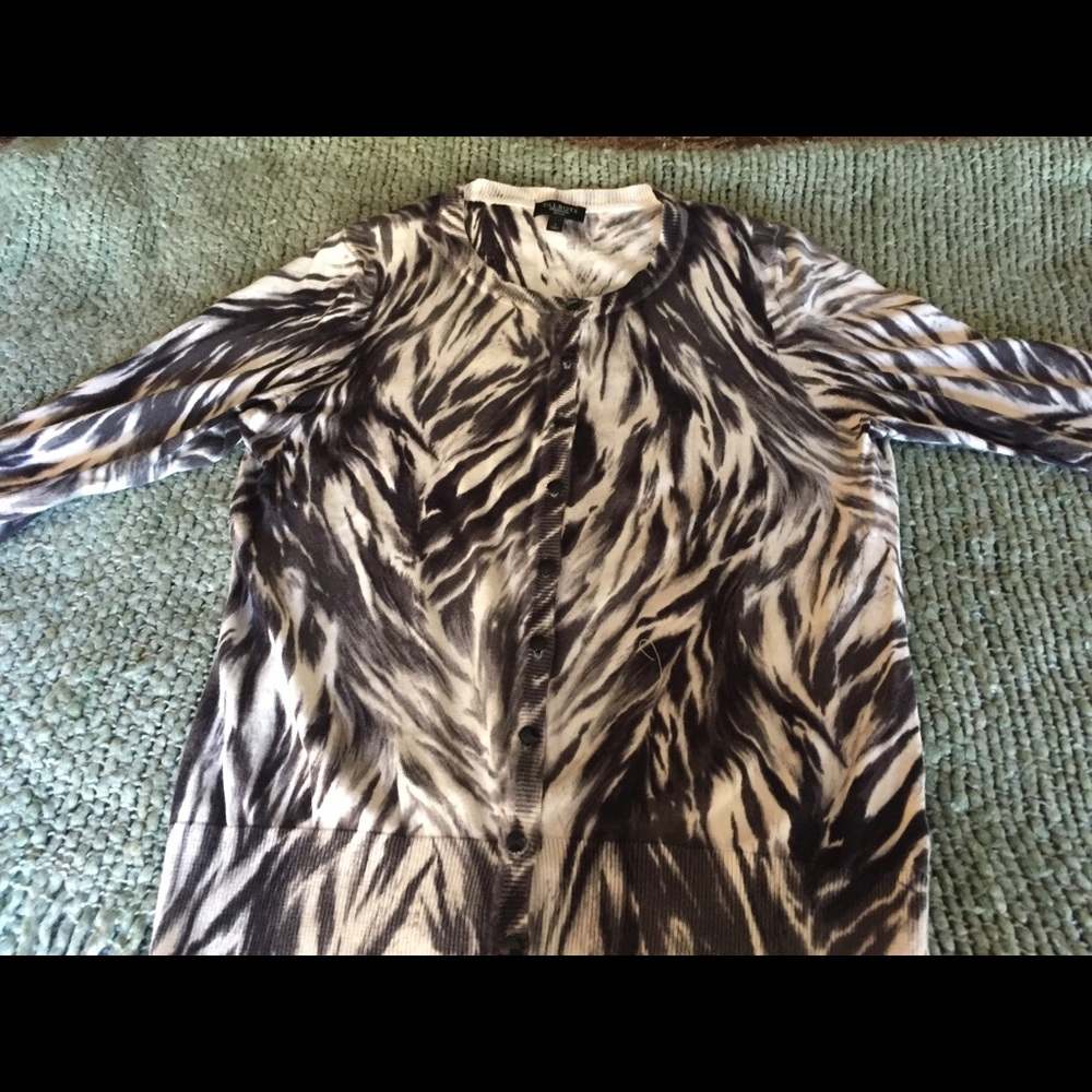 Talbots Black Patterned Cardigan